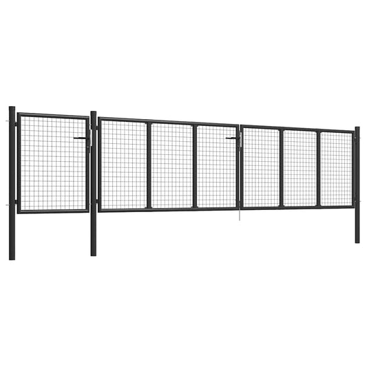 vidaXL Πόρτα Περίφραξης Κήπου Ανθρακί 500 x 75 εκ. Ατσάλινη
