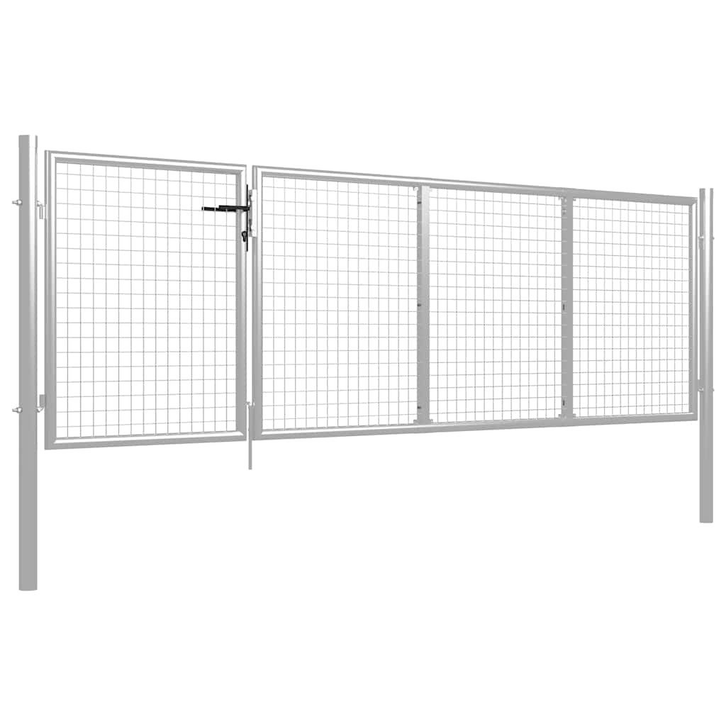 vidaXL Πόρτα Κήπου Ασημί 350x75 εκ. από Ατσάλι