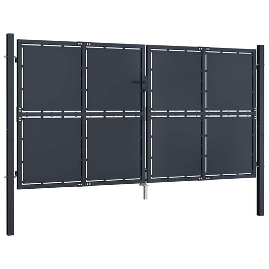 vidaXL Πόρτα Κήπου Ανθρακί 300x125 εκ. από Ατσάλι