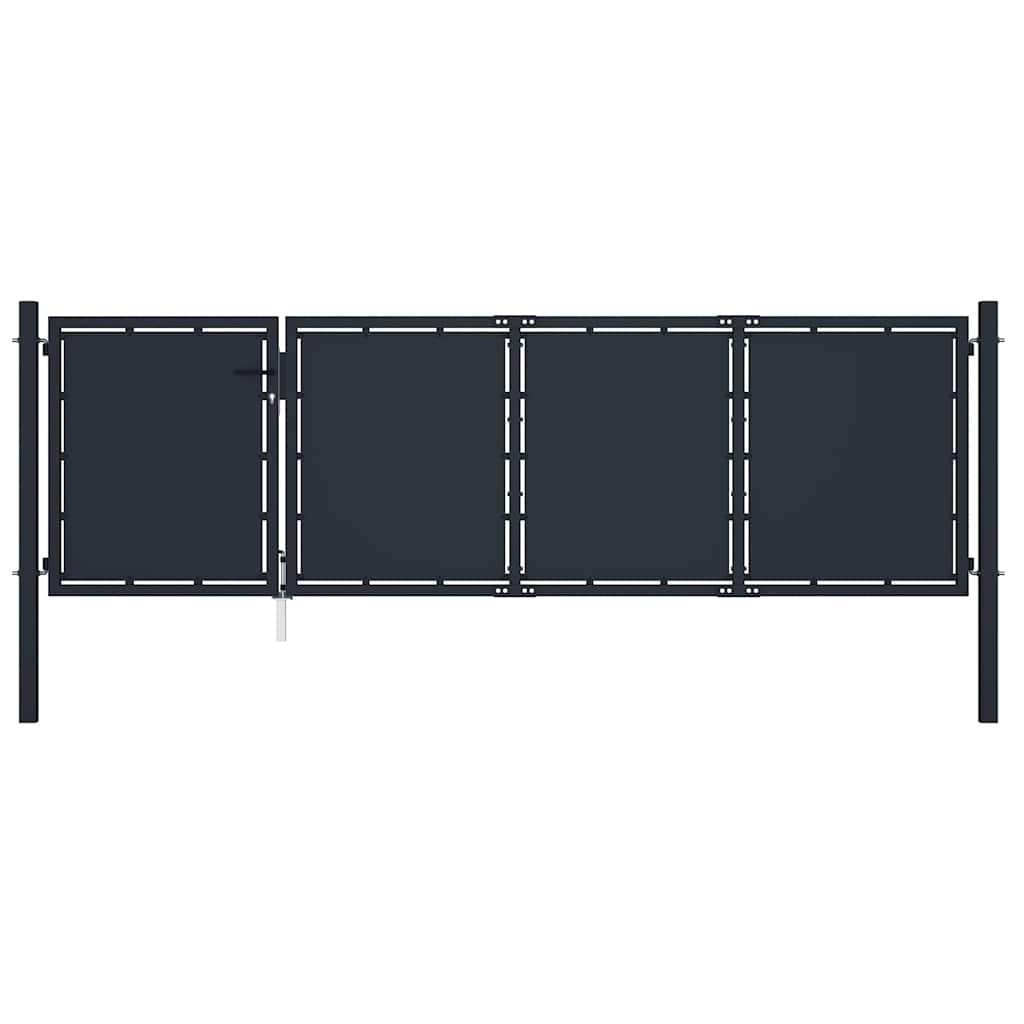 vidaXL Πόρτα Κήπου Ανθρακί Ατσάλινη 350x75 εκ.