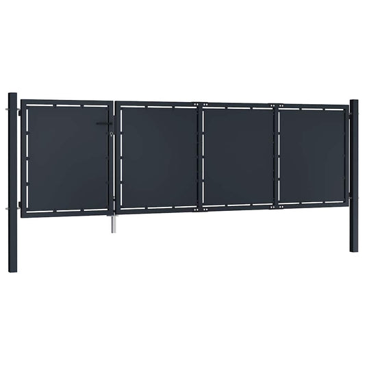 vidaXL Πόρτα Κήπου Ανθρακί Ατσάλινη 350x75 εκ.