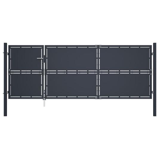vidaXL Πόρτα Περίφραξης Κήπου Ανθρακί 350 x 125 εκ. Ατσάλινη