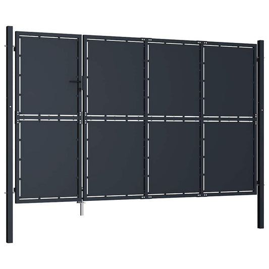 vidaXL Πόρτα Κήπου Ανθρακί 350x150 εκ. από Ατσάλι