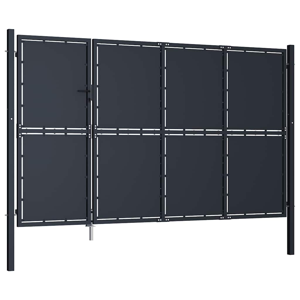 vidaXL Πόρτα Κήπου Ανθρακί 350x175 εκ. από Ατσάλι