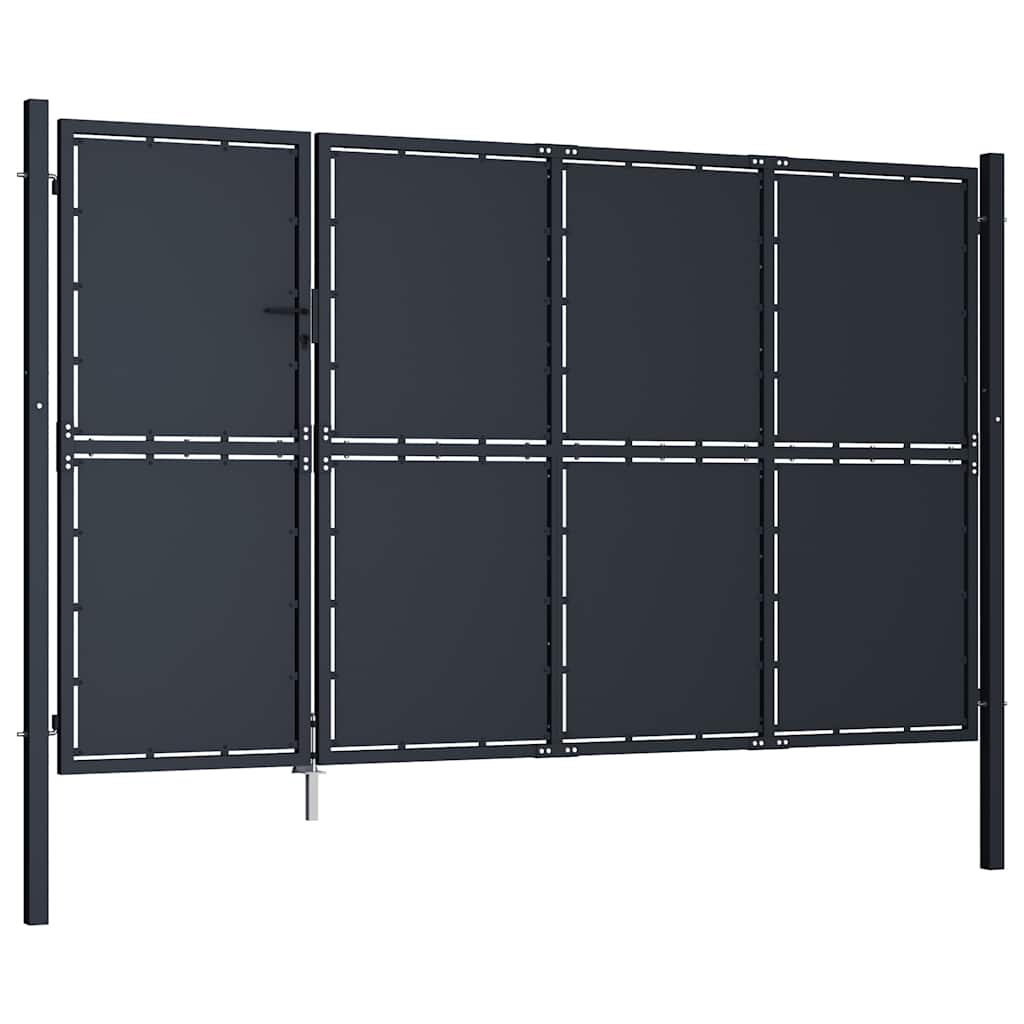 vidaXL Πόρτα Κήπου Ανθρακί 350x200 εκ. από Ατσάλι