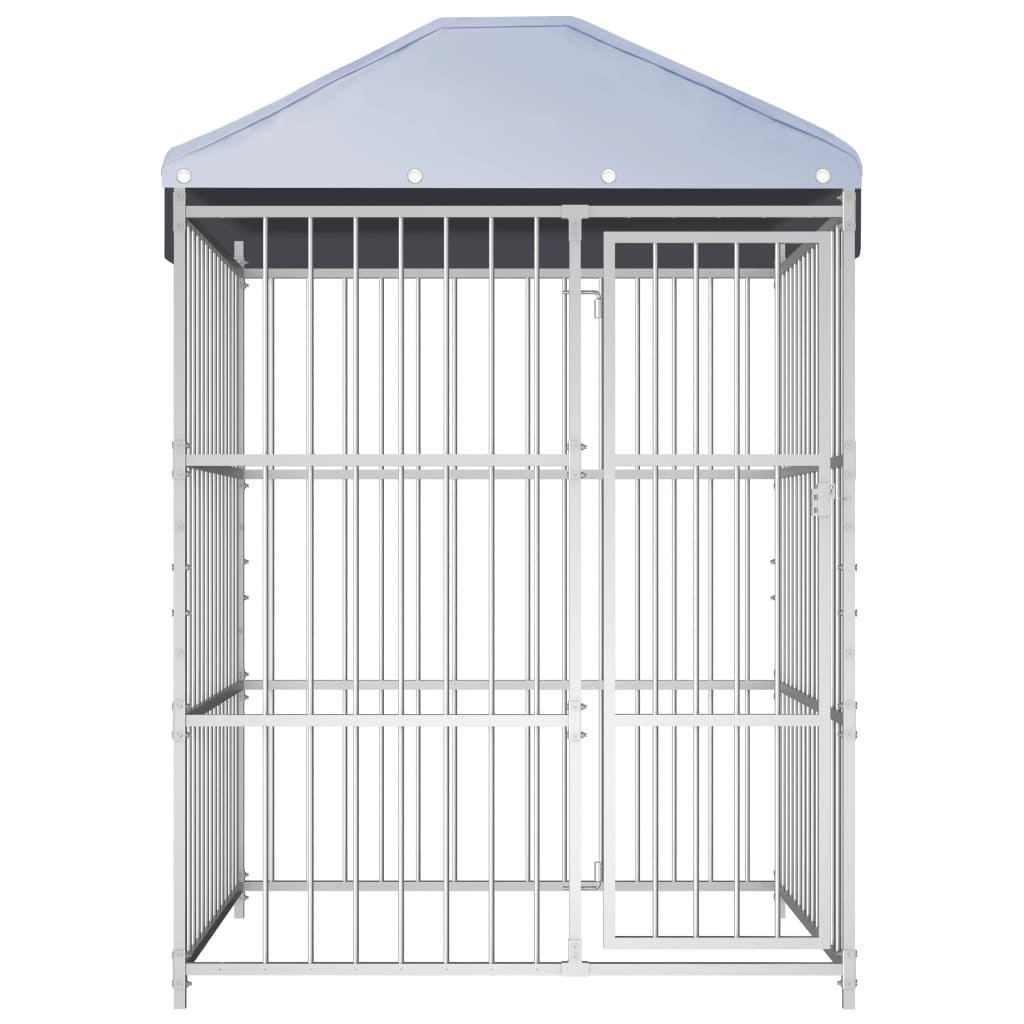 vidaXL Κλουβί Σκύλου Εξωτερικού Χώρου 150 x 150 x 200 εκ. με Στέγαστρο
