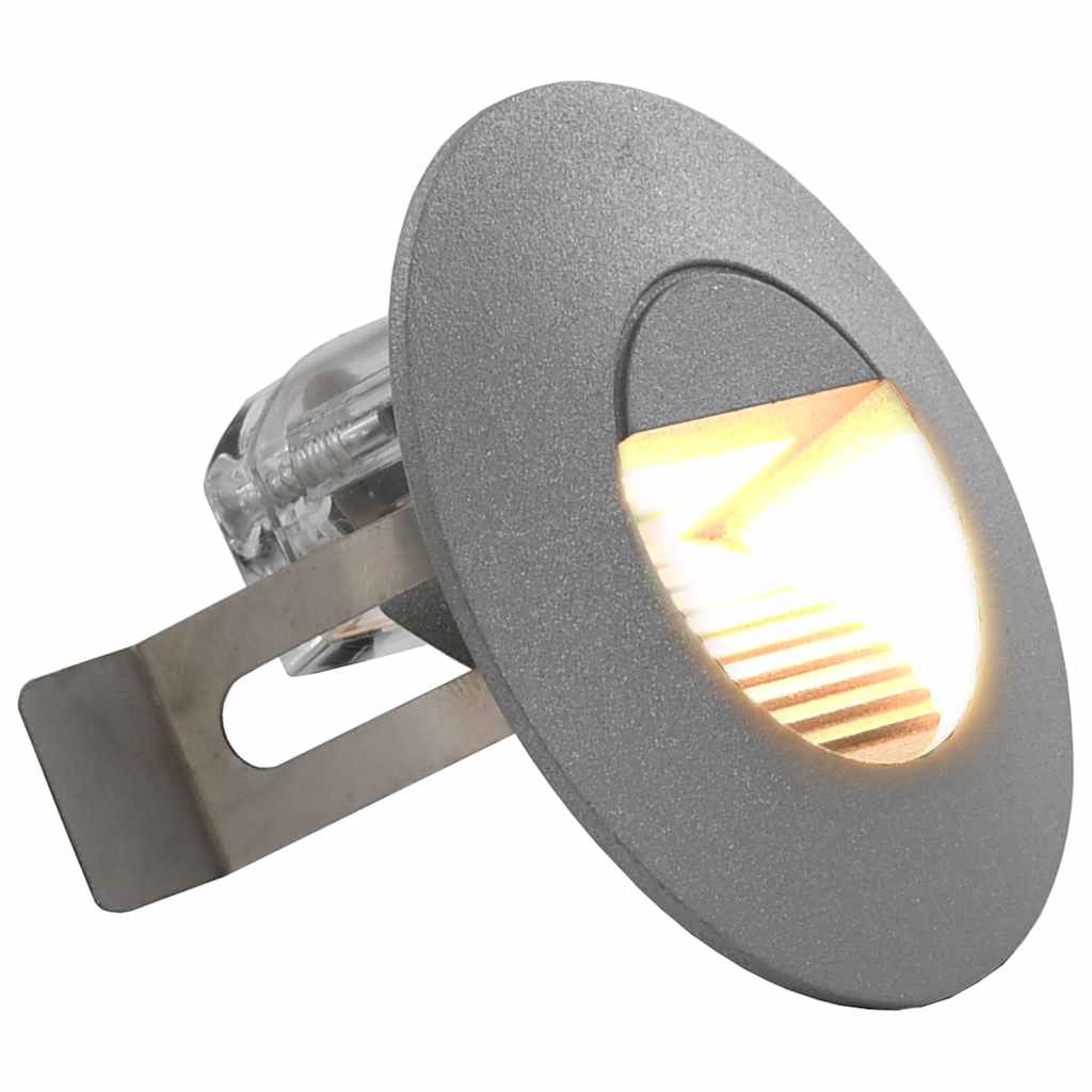 vidaXL Φωτιστικά Τοίχου LED Εξωτερικού Χώρου Στρογγυλά 6 τεμ. Ασημί 2W