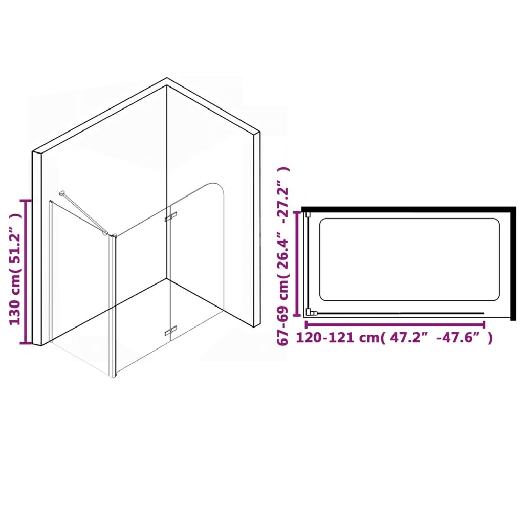 vidaXL Καμπίνα Μπανιέρας Πτυσσόμενη 120 x 68 x 130 εκ. από ESG