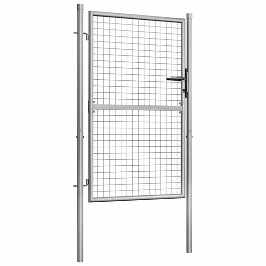 vidaXL Πόρτα Κήπου Ασημί 100x125 εκ. από Γαλβανισμένο Ατσάλι