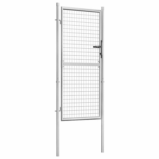 vidaXL Πόρτα Κήπου Ασημί 100x175 εκ. από Γαλβανισμένο Ατσάλι