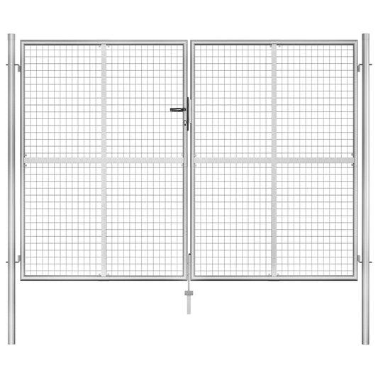 vidaXL Πόρτα Κήπου Ασημί 300x175 εκ. από Γαλβανισμένο Ατσάλι