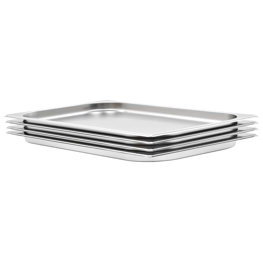 vidaXL Λεκάνες Gastronorm 4 τεμ. GN 1/1 20 χιλ. από Ανοξείδωτο Ατσάλι