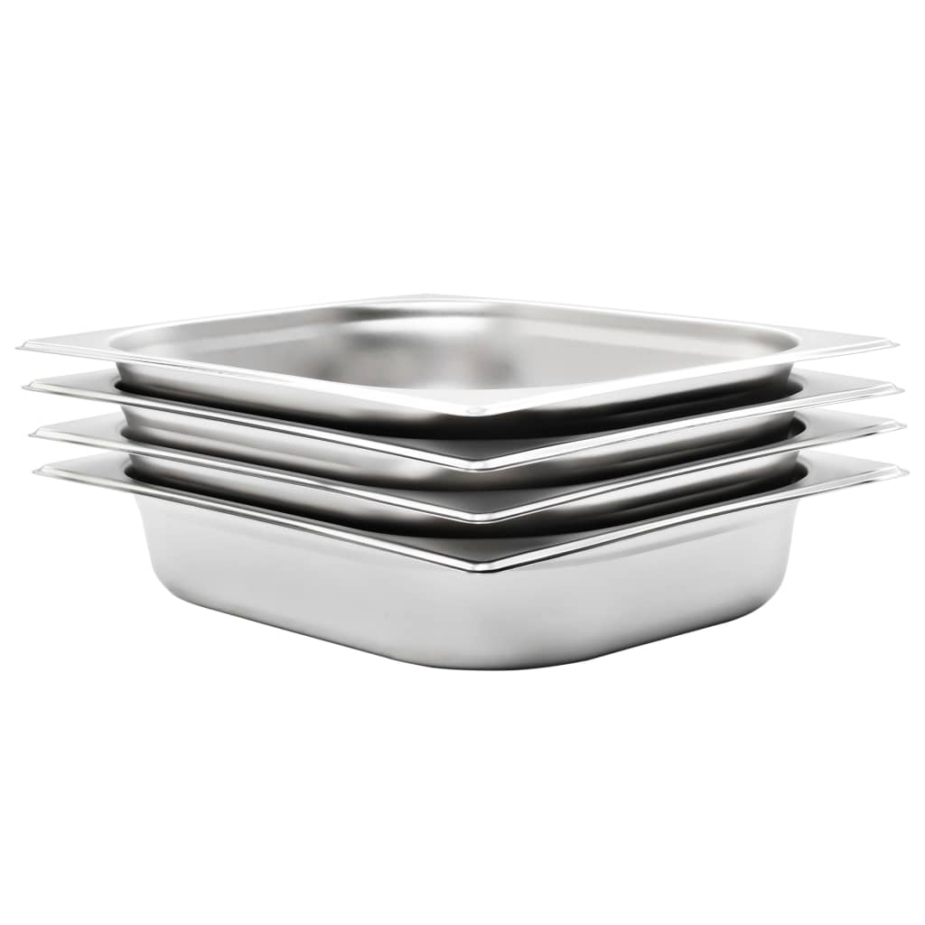 vidaXL Λεκάνες Gastronorm 4 τεμ. GN 1/2 65 χιλ. από Ανοξείδωτο Ατσάλι