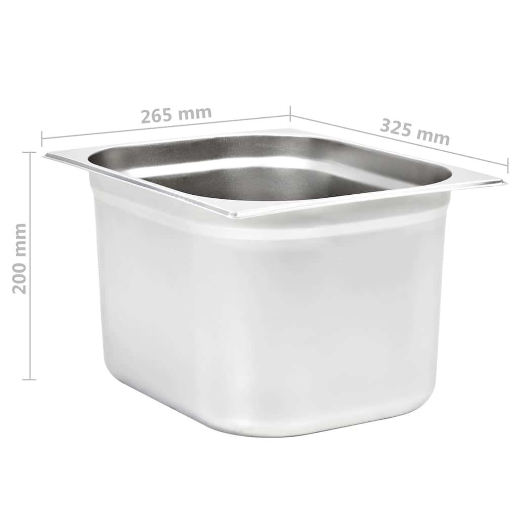vidaXL Λεκάνες Gastronorm 2 τεμ. GN 1/2 200 χιλ. από Ανοξείδωτο Ατσάλι
