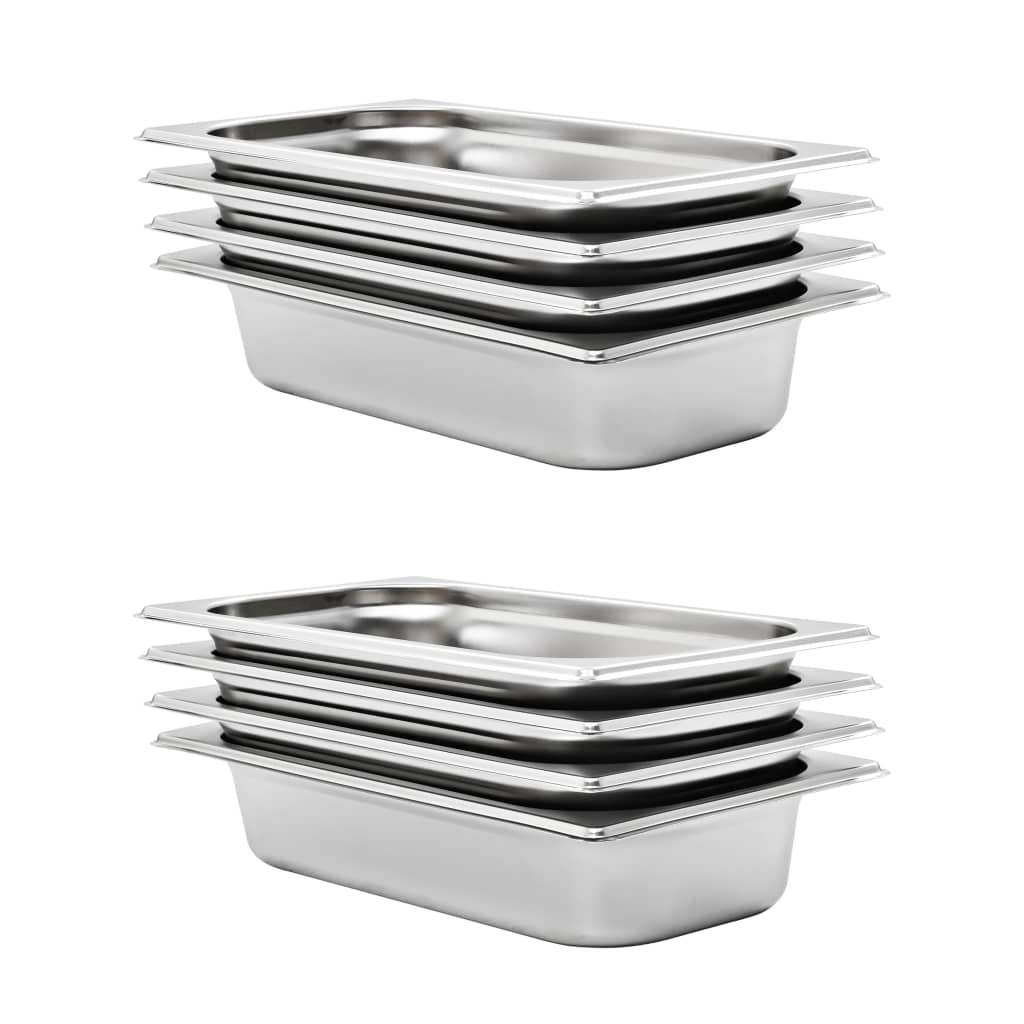vidaXL Λεκάνες Gastronorm 8 τεμ. GN 1/3 65 χιλ. από Ανοξείδωτο Ατσάλι