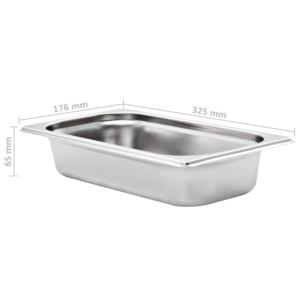 vidaXL Λεκάνες Gastronorm 8 τεμ. GN 1/3 65 χιλ. από Ανοξείδωτο Ατσάλι
