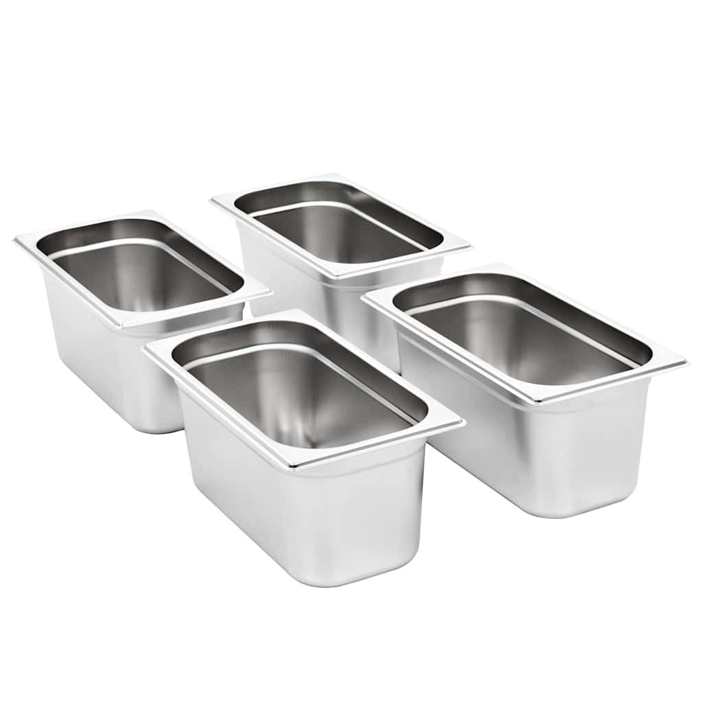 vidaXL Λεκάνες Gastronorm 4 τεμ. GN 1/3 150 χιλ. από Ανοξείδωτο Ατσάλι