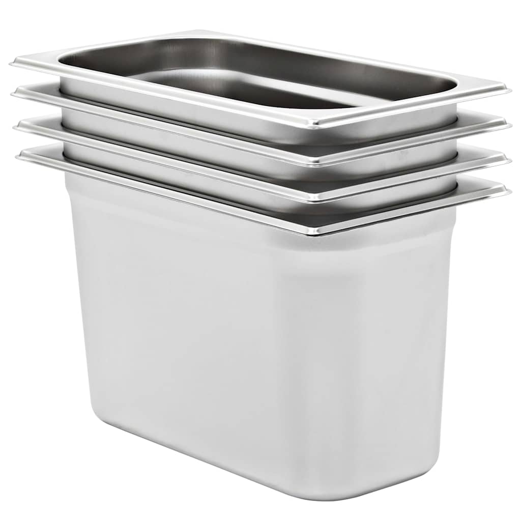 vidaXL Λεκάνες Gastronorm 4 τεμ. GN 1/3 200 χιλ. από Ανοξείδωτο Ατσάλι