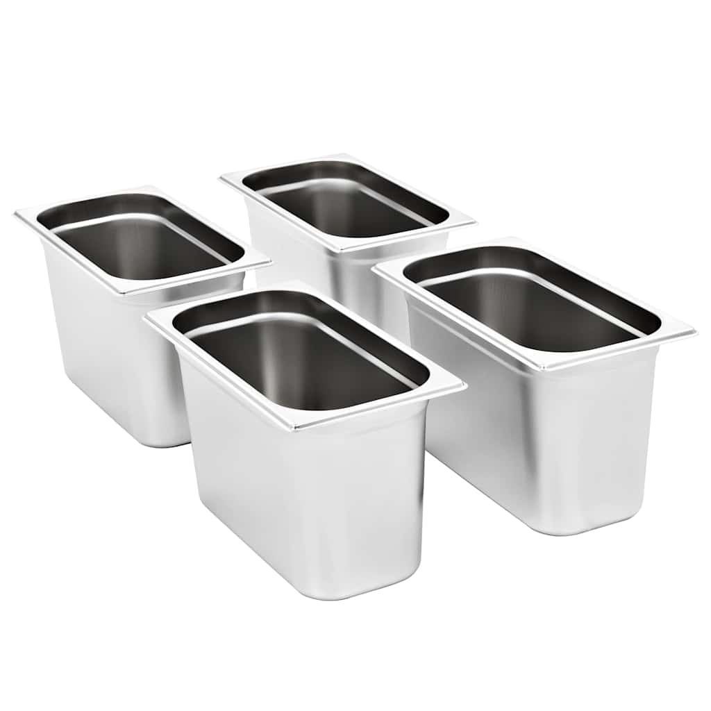 vidaXL Λεκάνες Gastronorm 4 τεμ. GN 1/3 200 χιλ. από Ανοξείδωτο Ατσάλι
