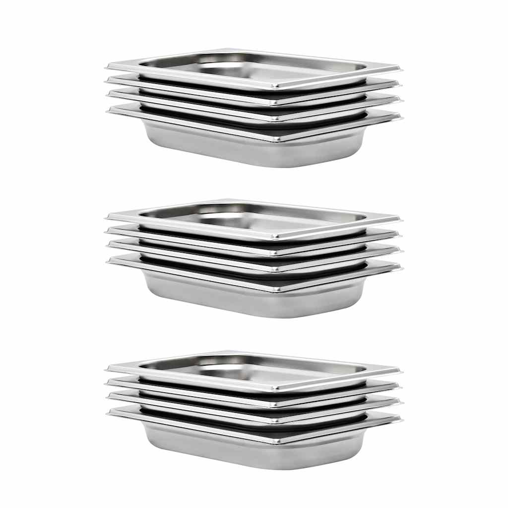 vidaXL Λεκάνες Gastronorm 12 τεμ. GN 1/4 40 χιλ. από Ανοξείδωτο Ατσάλι