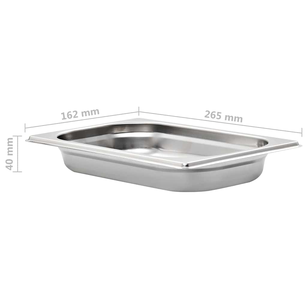 vidaXL Λεκάνες Gastronorm 12 τεμ. GN 1/4 40 χιλ. από Ανοξείδωτο Ατσάλι