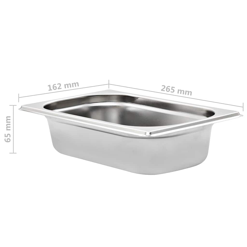 vidaXL Λεκάνες Gastronorm 8 τεμ. GN 1/4 65 χιλ. από Ανοξείδωτο Ατσάλι