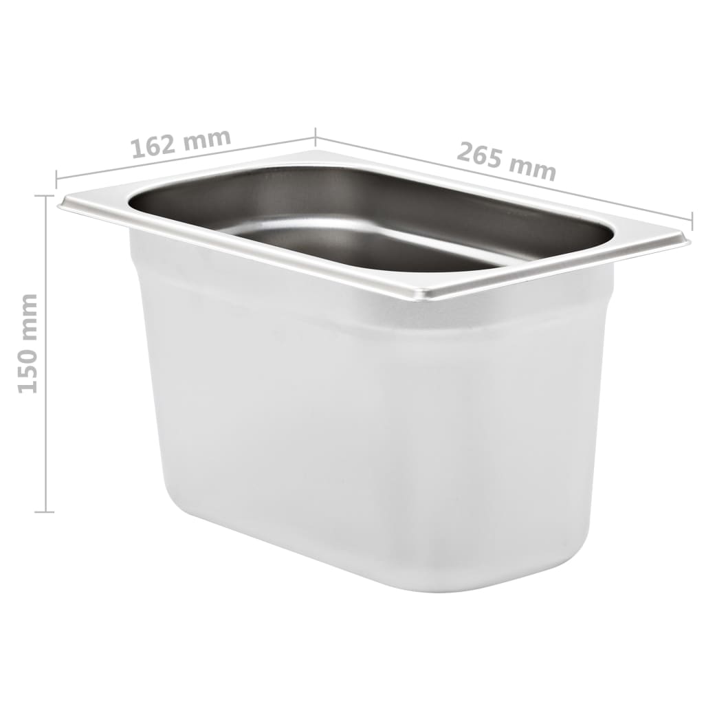 vidaXL Λεκάνες Gastronorm 4 τεμ. GN 1/4 150 χιλ. από Ανοξείδωτο Ατσάλι