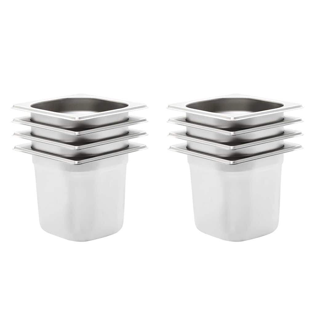 vidaXL Λεκάνες Gastronorm 8 τεμ. GN 1/6 150 χιλ. από Ανοξείδωτο Ατσάλι
