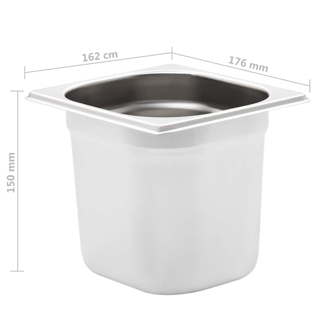 vidaXL Λεκάνες Gastronorm 8 τεμ. GN 1/6 150 χιλ. από Ανοξείδωτο Ατσάλι