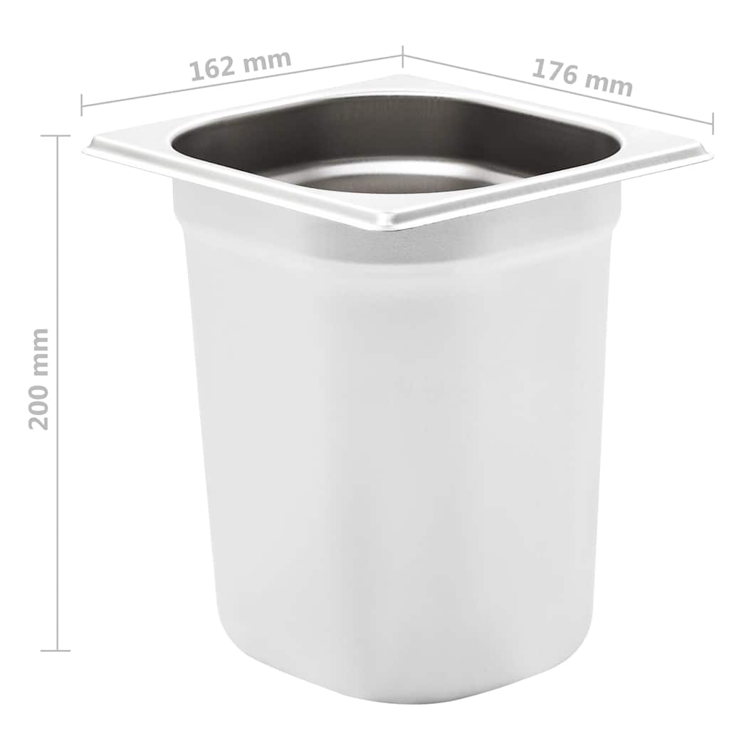 vidaXL Λεκάνες Gastronorm 8 τεμ. GN 1/6 200 χιλ. από Ανοξείδωτο Ατσάλι