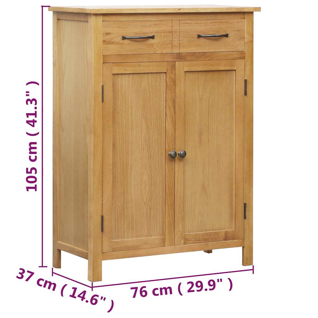 vidaXL Παπουτσοθήκη 76 x 37 x 105 εκ. από Μασίφ Ξύλο Δρυός
