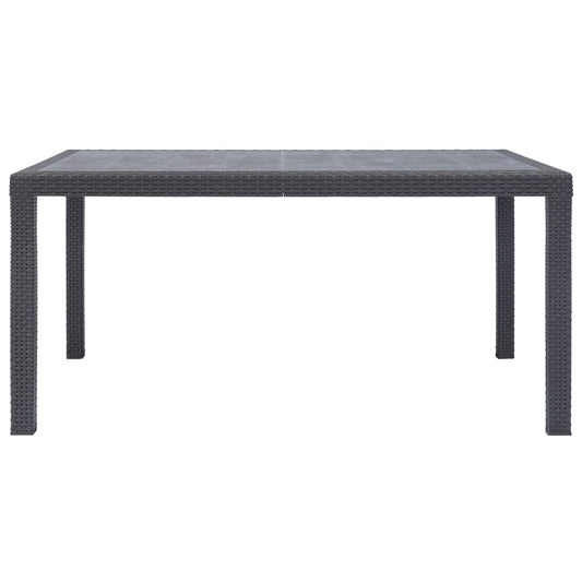 vidaXL Τραπέζι Κήπου Καφέ με Εμφάνιση Ρατάν 150x90x72 εκ. Πλαστικό