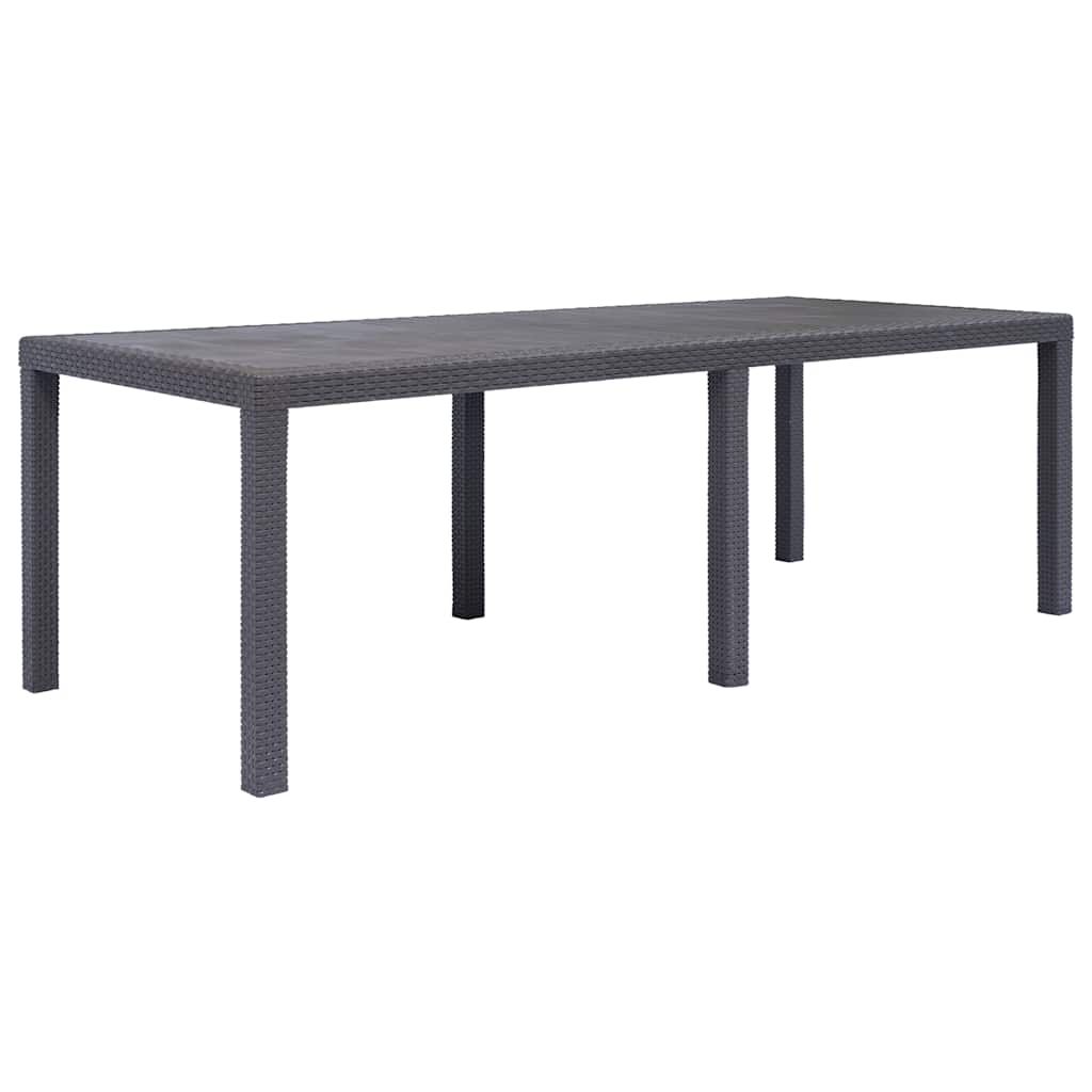 vidaXL Τραπέζι Κήπου Καφέ με Εμφάνιση Ρατάν 220x90x72 εκ. Πλαστικό