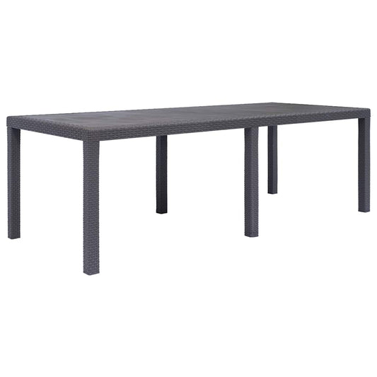 vidaXL Τραπέζι Κήπου Καφέ με Εμφάνιση Ρατάν 220x90x72 εκ. Πλαστικό