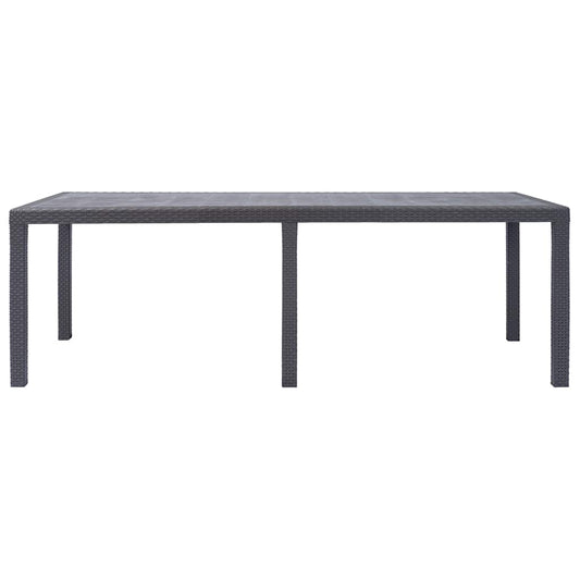 vidaXL Τραπέζι Κήπου Καφέ με Εμφάνιση Ρατάν 220x90x72 εκ. Πλαστικό