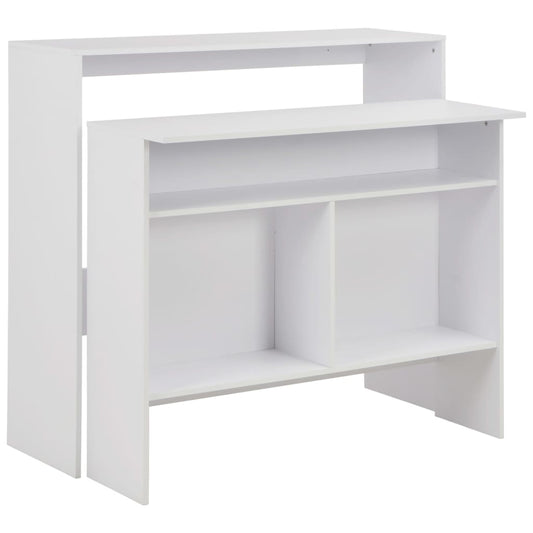 vidaXL Τραπέζι Μπαρ με 2 Επιφάνειες Λευκό 130 x 40 x 120 εκ.