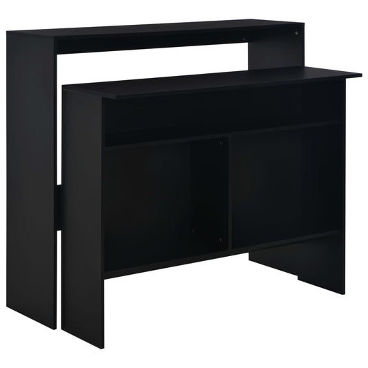 vidaXL Τραπέζι Μπαρ με 2 Επιφάνειες Χρώμα Μαύρο 130 x 40 x 120 εκ.