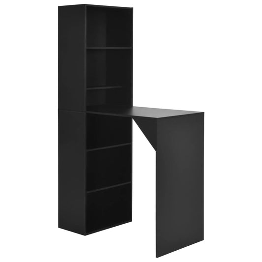 vidaXL Τραπέζι Μπαρ με Ράφι Μαύρο 115 x 59 x 200 εκ.