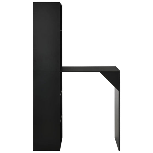 vidaXL Τραπέζι Μπαρ με Ράφι Μαύρο 115 x 59 x 200 εκ.