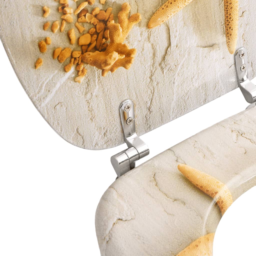 vidaXL Καλύμματα Λεκάνης με Καπάκια 2 τεμ. Σχέδιο Αστερίας MDF