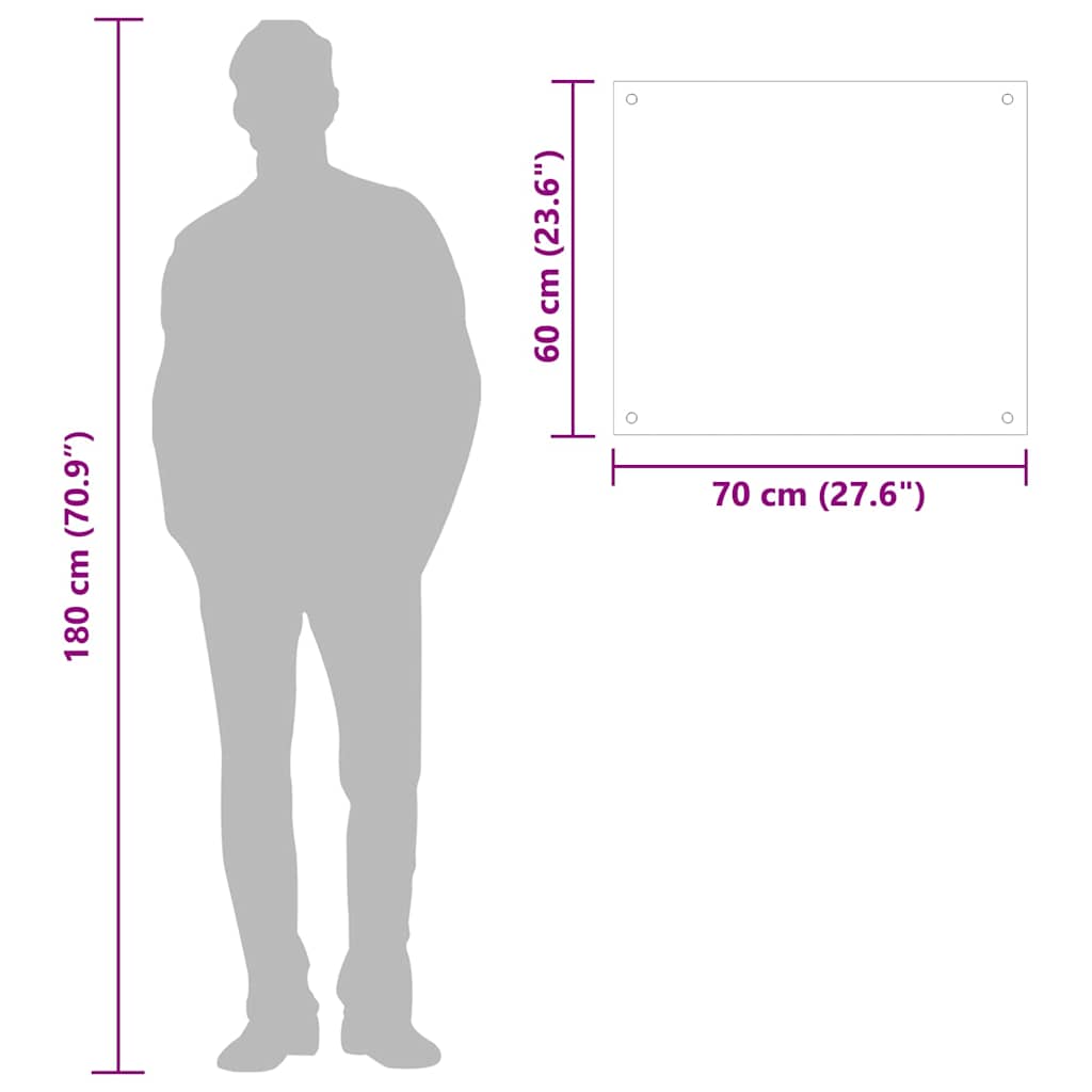 vidaXL Πλάτη Κουζίνας Μαύρη 70 x 60 εκ. από Ψημένο Γυαλί