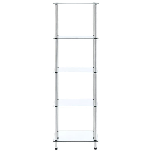 vidaXL Ράφι Διαφανές 5 Επιπέδων 40 x 40 x 130 εκ. από Ψημένο Γυαλί