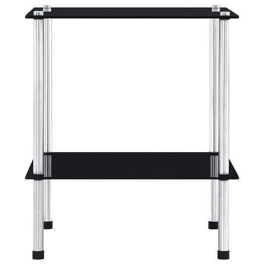 vidaXL Ραφιέρα 2 Επιπέδων Μαύρη 40 x 40 x 47 εκ. από Ψημένο Γυαλί