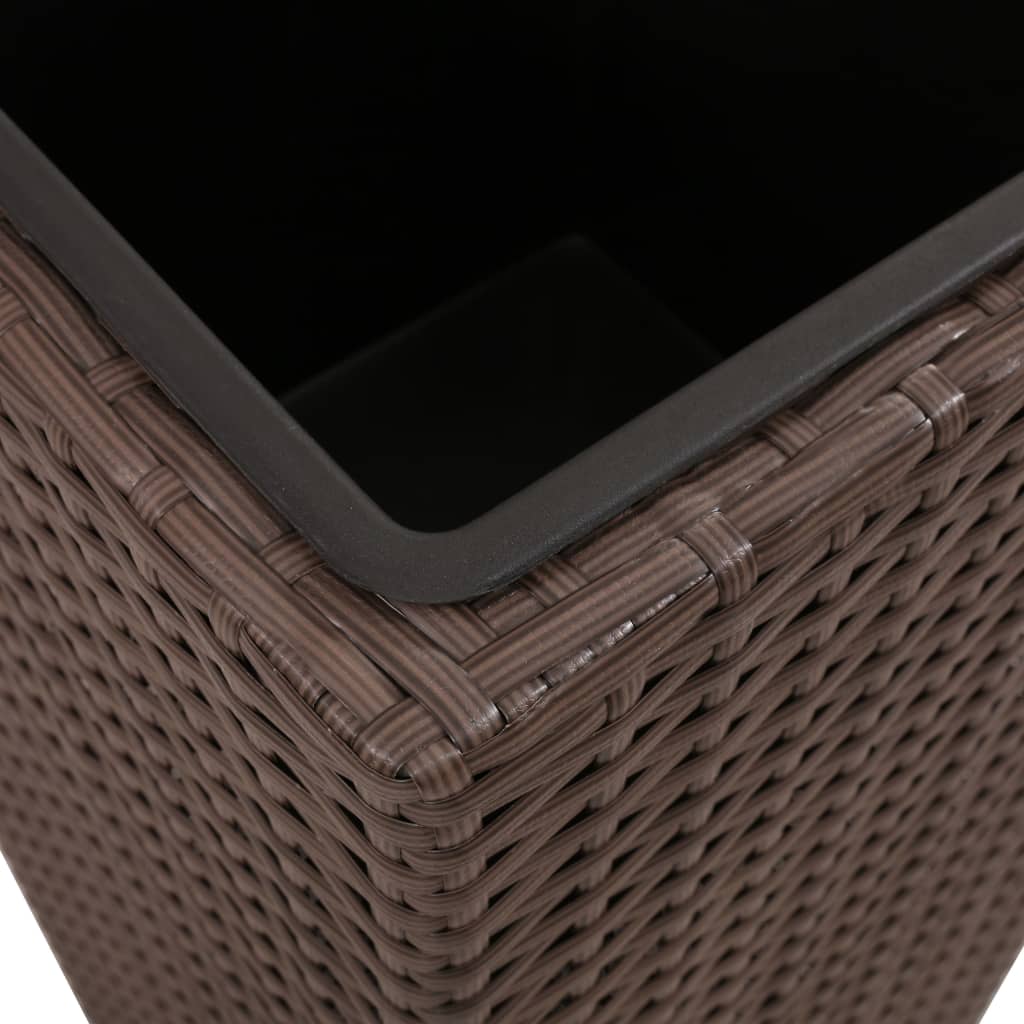 vidaXL Ζαρντινιέρες Υπερυψωμένες 3 τεμ. Καφέ από Συνθετικό Ρατάν