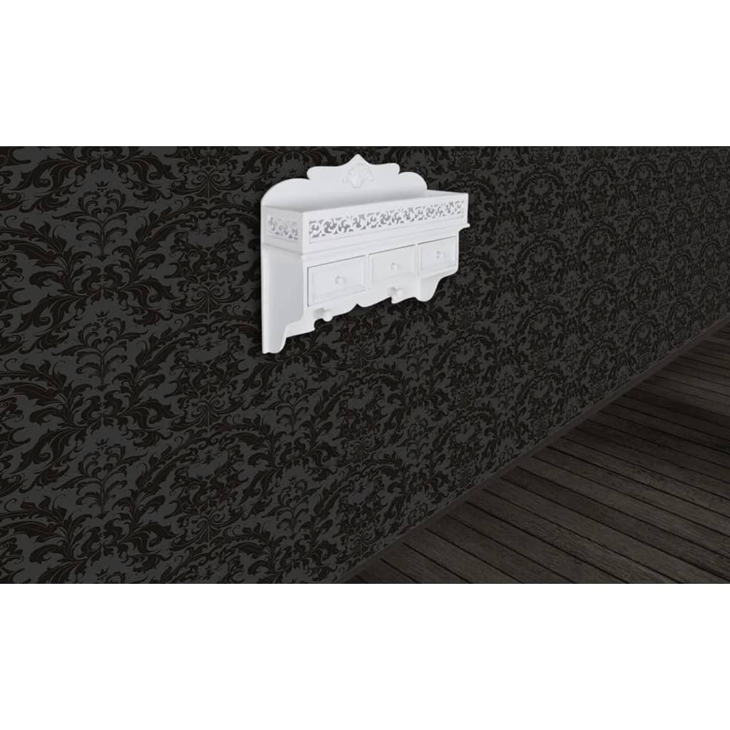 Ράφι τοίχου/Κρεμάστρα με 3 Συρτάρια + 2 Κρεμαστάρια