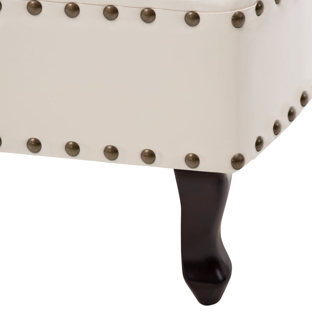 vidaXL Ανάκλιντρο Λευκό Κρεμ από Συνθετικό Δέρμα