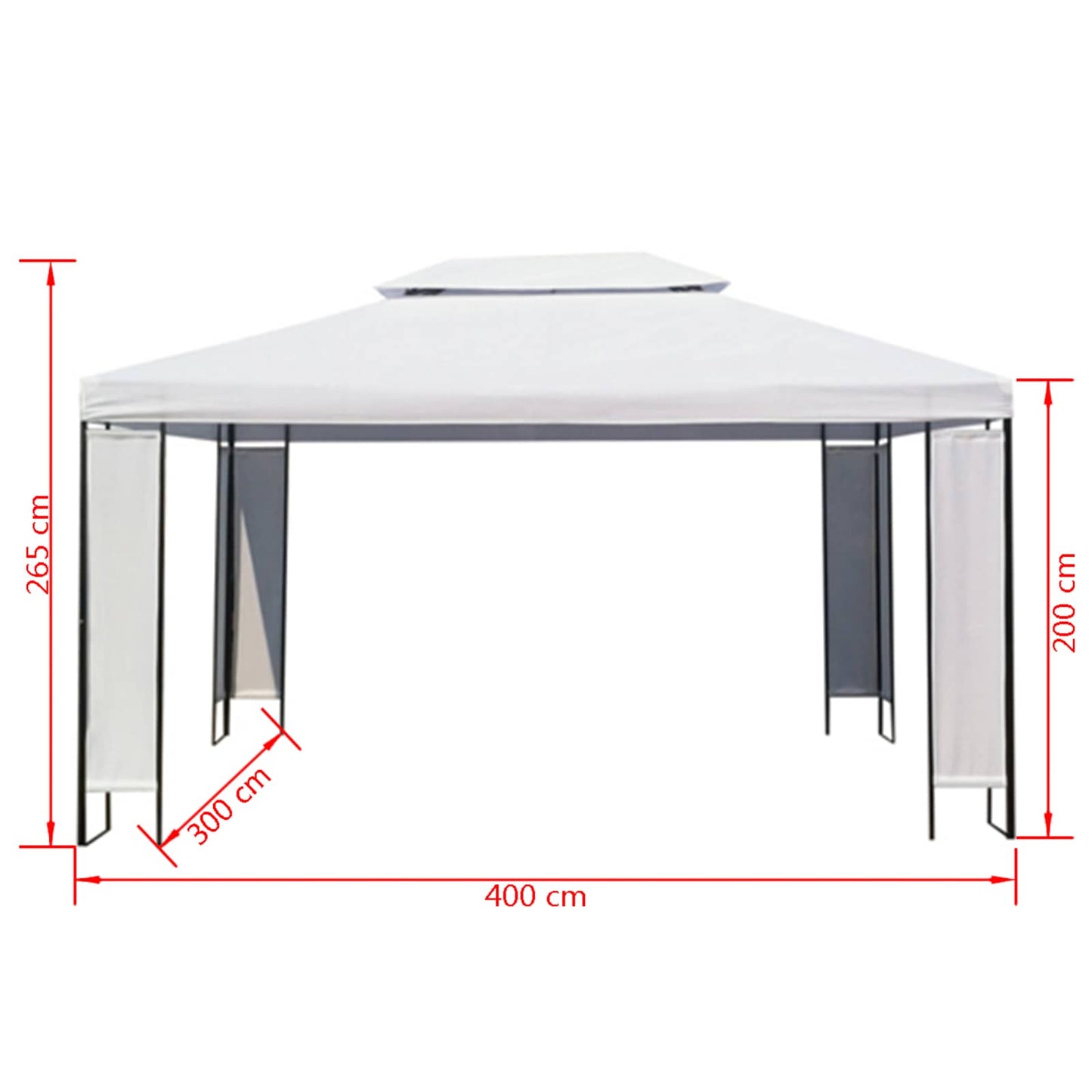 vidaXL Κουρτίνες κρεβατιού Λευκό 3 x 4 x 2.73 μ ύφασμα
