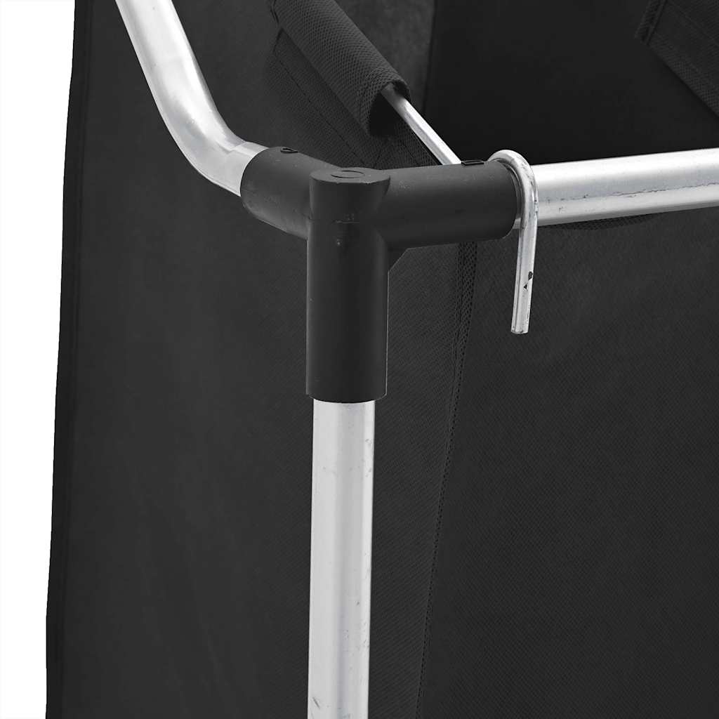 Καλάθι για άπλυτα με 4 σάκους μαύρο γκρι