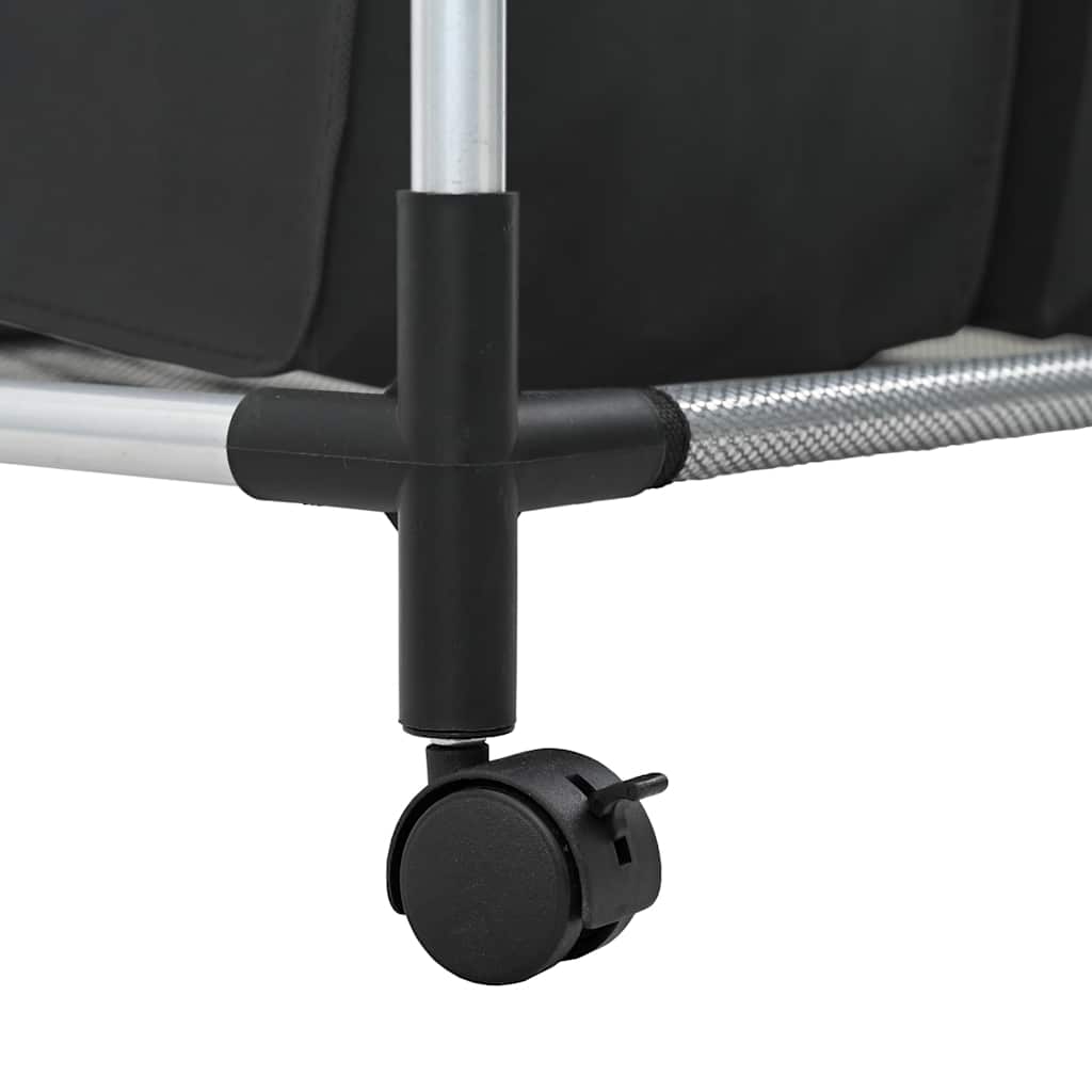 Καλάθι για άπλυτα με 4 σάκους μαύρο γκρι