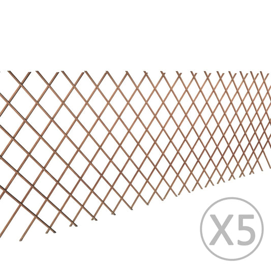 vidaXL Καφασωτό Φράχτης 5 τεμ. 180 x 90 εκ. από Ιτιά